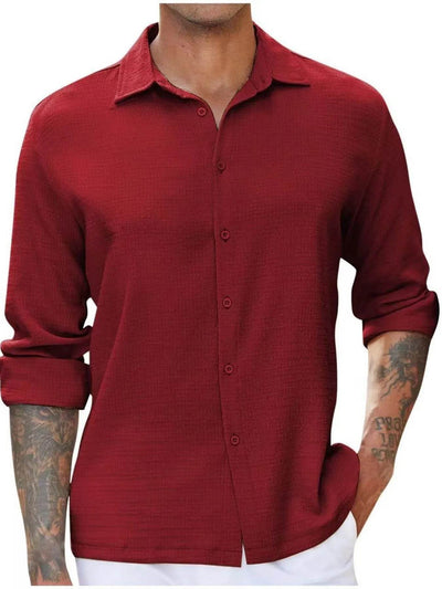 Men's Full Size Long Sleeve Button Down Shirt Plus Size - Ebony's Shopping