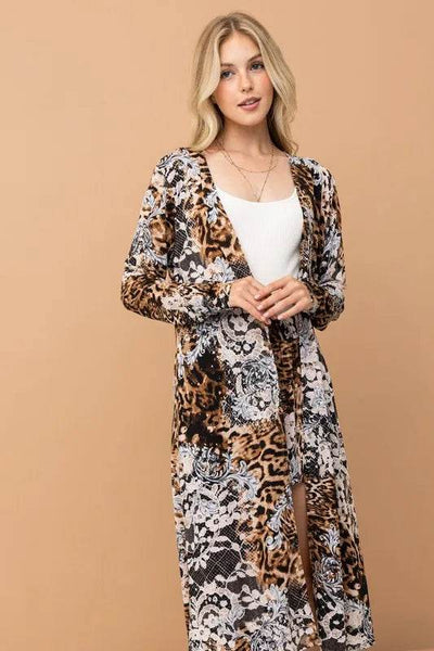 And The Why Animal Print Kimono and Shorts Set - Ebony's Shopping