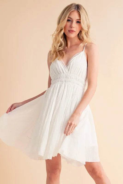 Aemi+Co Lace Detail Mini Cami Dress - Ebony's Shopping