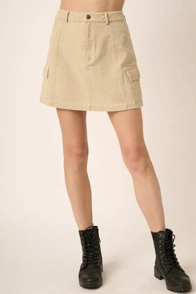 Mittoshop Cargo Mini Skirt with Side Pockets - Ebony's Shopping