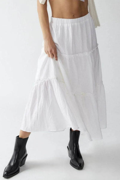 Frill Elastic Waist Skirt - Ebony's Shopping