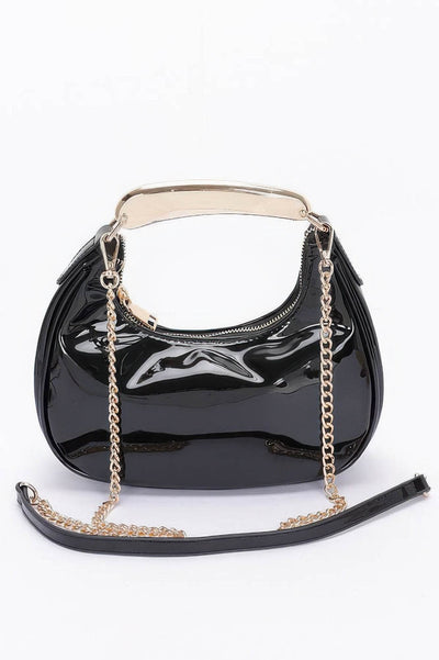 Enamel Metal Handle Bag - Ebony's Shopping