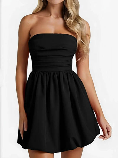 Ruched Tube Mini Dress - Ebony's Shopping