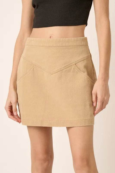Mittoshop Zipper Back Twill Mini Skirt - Ebony's Shopping