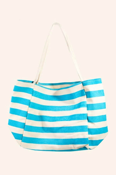 Fame Bright Color Stripe Tote Bag - Ebony's Shopping