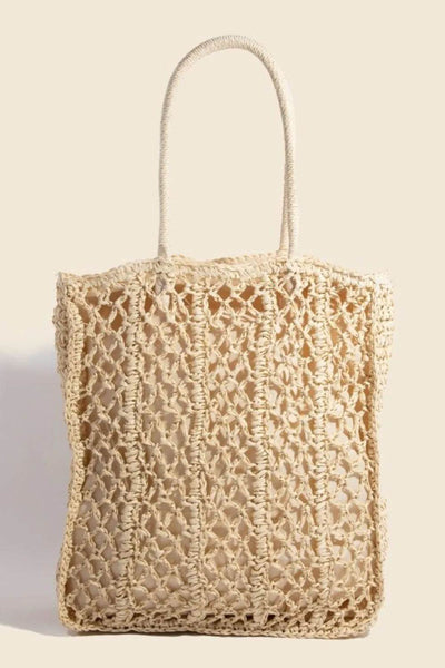 Fame Intricate Braided Tote Bag - Ebony's Shopping