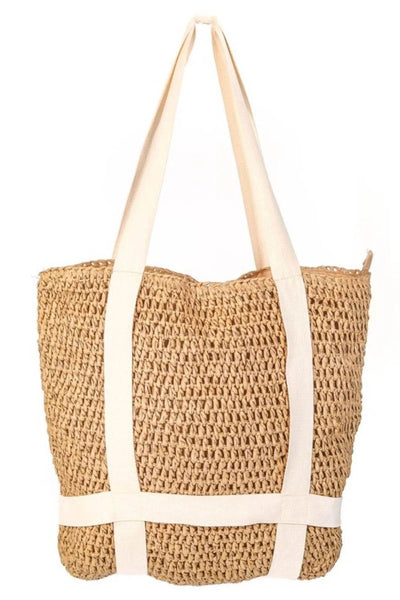 Fame Straw Braided Hat Carrier Tote Bag - Ebony's Shopping