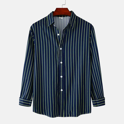 Men's Striped Button-Down Shirt - Ebony's Shopping