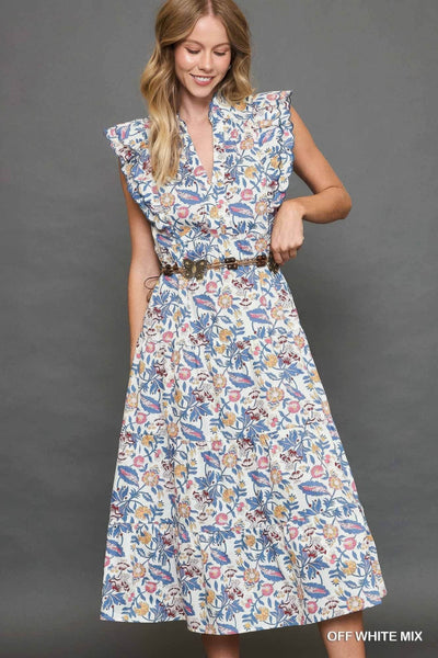 Floral Garden Print Tiered Maxi Dress - Ebony's Shopping