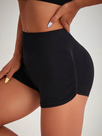 High Waist Active Shorts - Ebony's Shopping