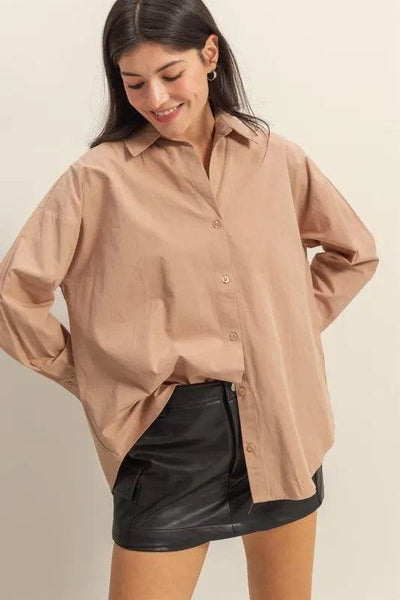 HYFVE Button Down Long Sleeve Shirt - Ebony's Shopping