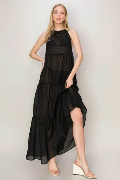 HYFVE Halter Neck Cover Up Maxi Dress - Ebony's Shopping