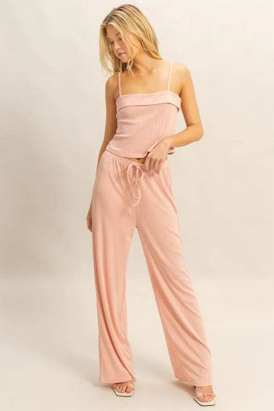HYFVE Rib Knit Cami Top and Pants Set - Ebony's Shopping