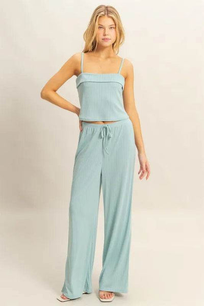 HYFVE Rib Knit Cami Top and Pants Set - Ebony's Shopping