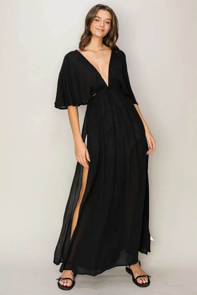 HYFVE Tie Back Maxi Split Cover Up Dress - Ebony's Shopping