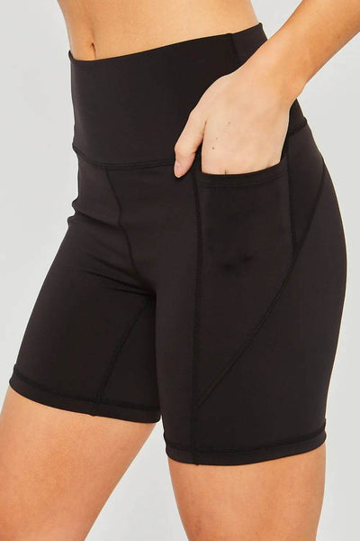 Love Tree High Waist Seam Detail Active Shorts - Ebony's Shopping
