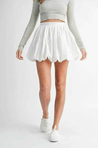 MABLE Poplin Bubble Mini Skirt - Ebony's Shopping