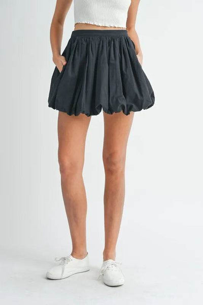 MABLE Poplin Bubble Mini Skirt - Ebony's Shopping