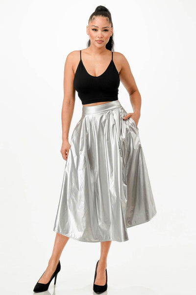 Midi Skirt With Pockets - Ebony's Shopping