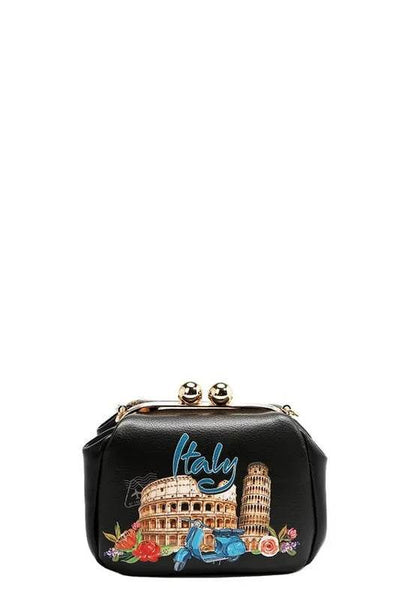 Nicole Lee USA Kiss-Lock Crossbody Mini Bag - Ebony's Shopping