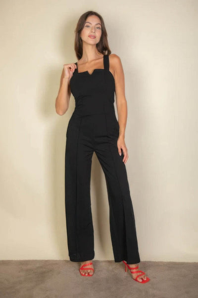 Notched neck cami jumpsuit - Ebony's Shopping