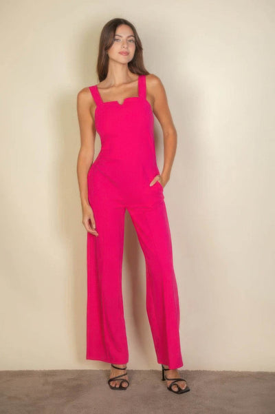 Notched neck cami jumpsuit - Ebony's Shopping