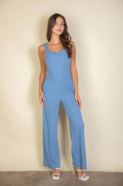 Notched neck cami jumpsuit - Ebony's Shopping