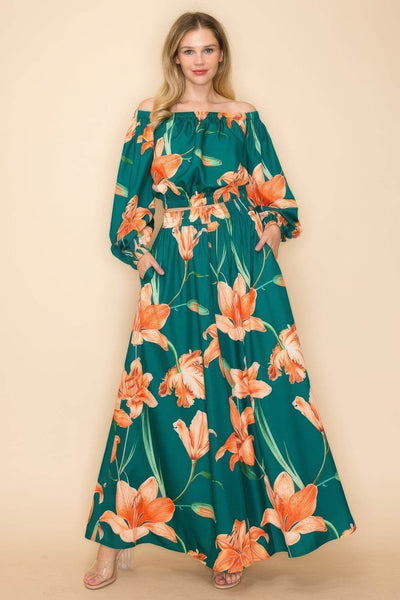 Off Shoulder Top And Wide Pants Set - Ebony's Shopping