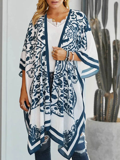 Printed Open Front Cover-Up - Ebony's Shopping