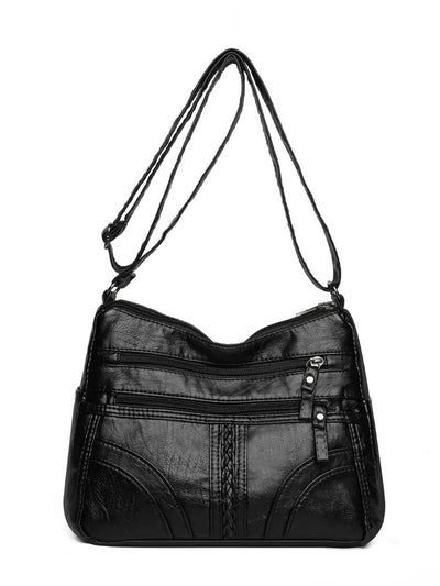 PU Leather Adjustable Strap Shoulder Bag - Ebony's Shopping