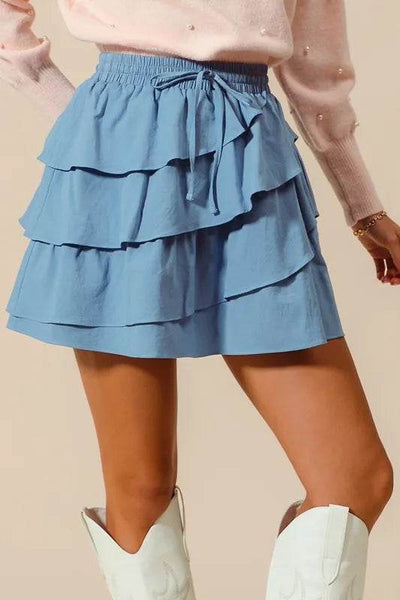 SO ME Asymmetrical Ruffled Game Day Skirt - Ebony's Shopping