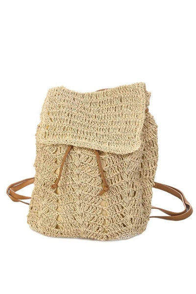 Straw Braided Fashion Backpack - Ebony's Shopping