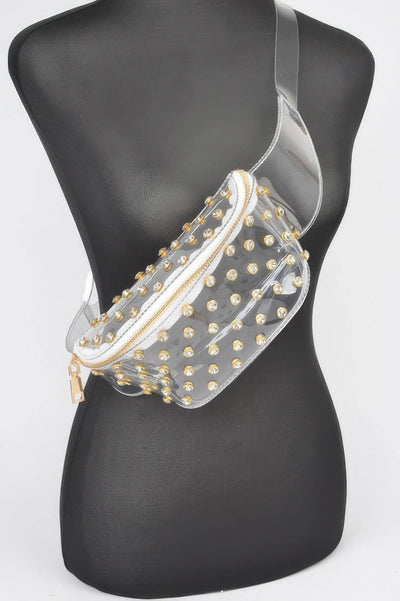Transparent Rhinestone Studded Fanny Pack - Ebony's Shopping
